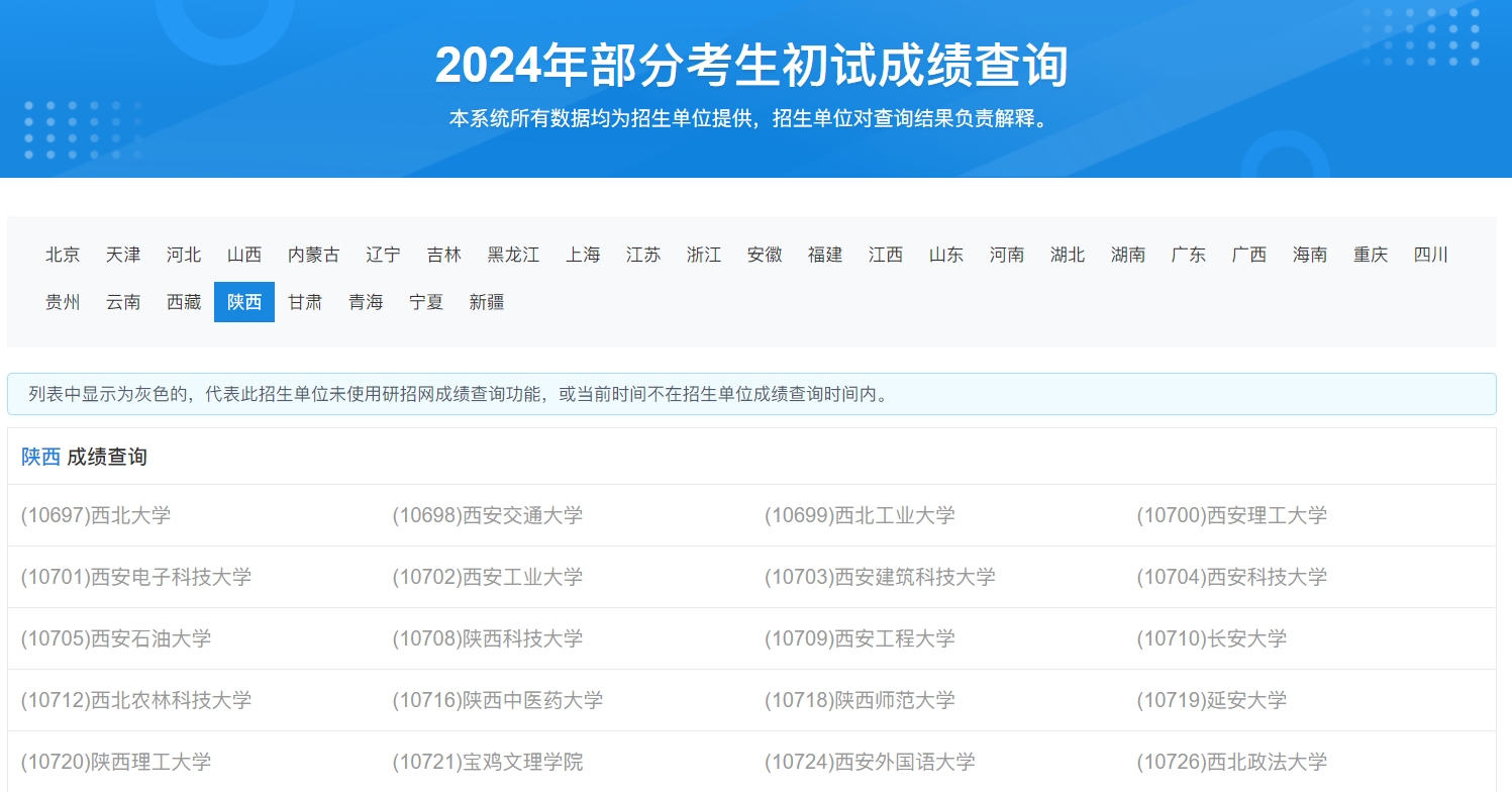 延安大学2024年考研初试成绩查询时间及入口